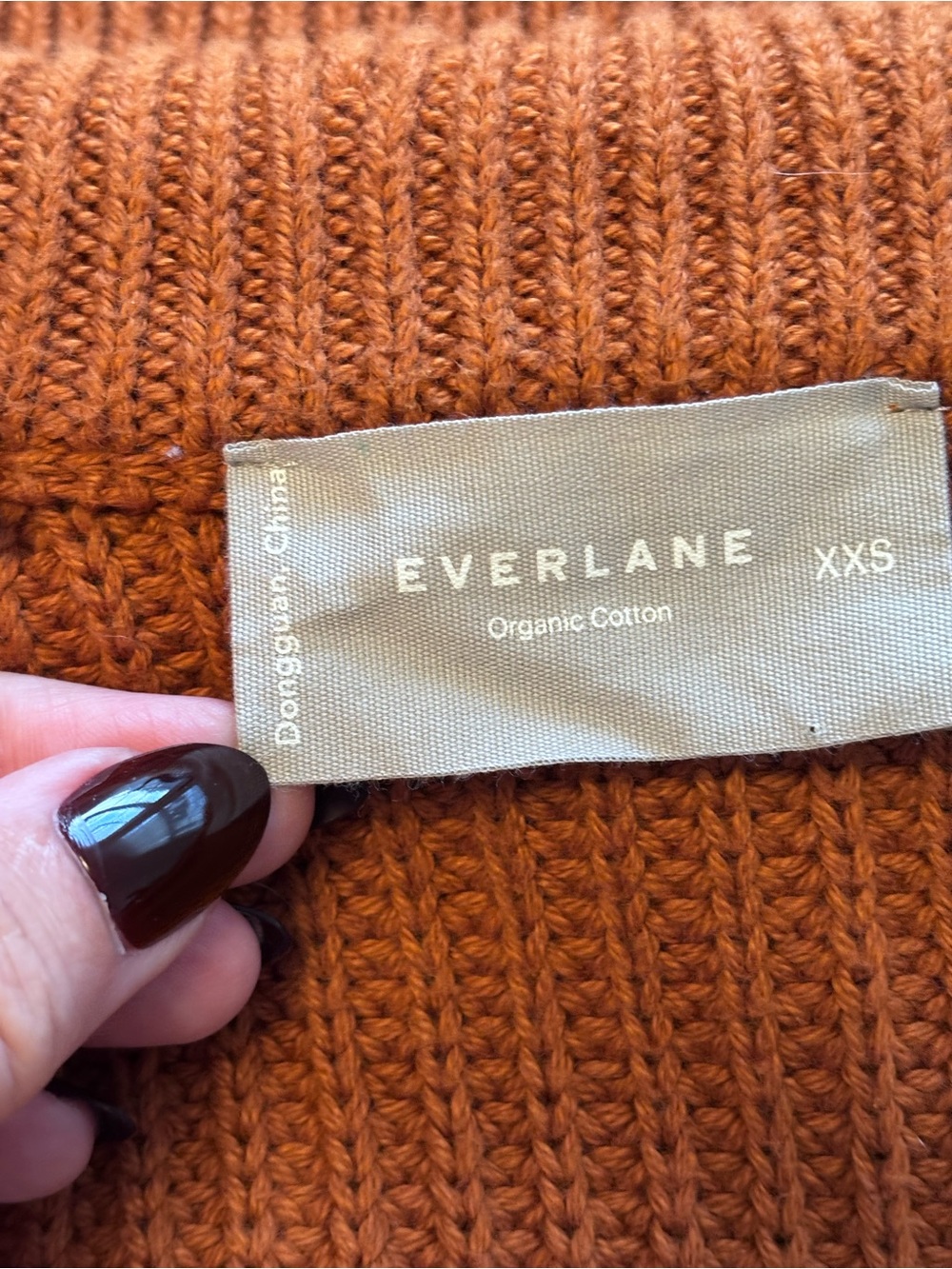 Everlane Organic Cotton Ribbed Zip-Up Sweater Jacket XXS Rust Brown - Picture 6 of 12